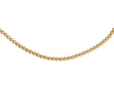 Collar Bolas Ligeras Lisas De 8 Mm, 45 Cm, Oro Amarillo 18k