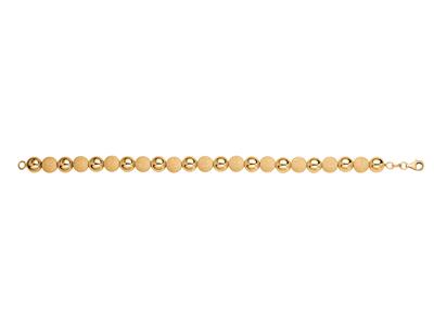 Pulsera Bolas De Luz De 8 MM Alternadas 1/1 Lisa Y Laser, 20 Cm, Oro Amarillo 18k - Imagen Estandar - 1