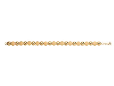 Pulsera Bolas De Luz De 8 MM Alternadas 11 Lisa Y Laser, 20 Cm, Oro Amarillo 18k