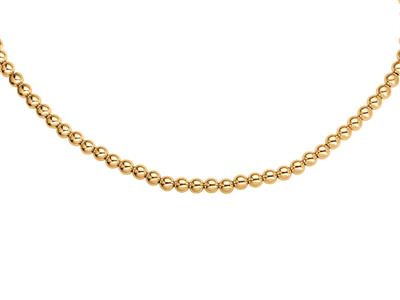 Collar Bolas Lisas Ligeras De 10 Mm, 50 Cm, Oro Amarillo 18k