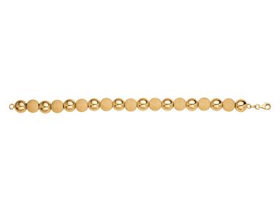 Pulsera 10 MM Luz Alternando Bolas 1/1 Lisa Y Laser, 20 Cm, Oro Amarillo 18k - Imagen Estandar - 1