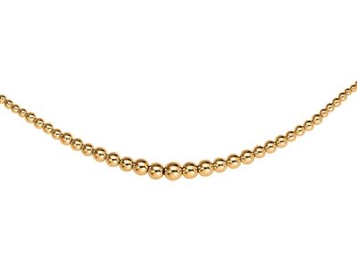 Collar, Bolas Ligeras Lisas En Gota 3/10 Mm, 45 Cm, Oro Amarillo 18k - Imagen Estandar - 1