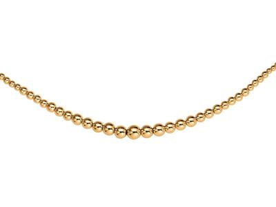 Collar, Bolas Ligeras Lisas En Gota 310 Mm, 45 Cm, Oro Amarillo 18k