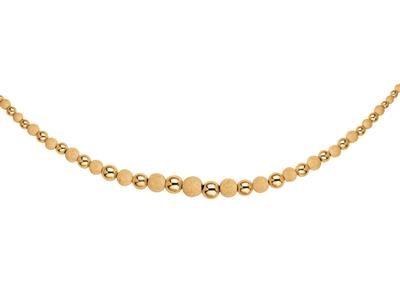 Collar Bolas Ultraligeras 11 Lisas Y Cortadas A Laser 310 Mm, 45 Cm, Oro Amarillo 18k