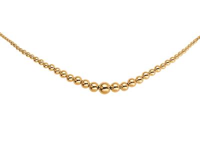 Collar, Bolas Ligeras Lisas En Gota 312 Mm, 45 Cm, Oro Amarillo 18k