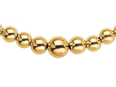 Collar, Bolas Ligeras Lisas En Gota 3/12 Mm, 45 Cm, Oro Amarillo 18k - Imagen Estandar - 2