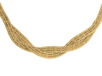 Collar Pop Corn 2 Hileras Retorcidas En Gota 10 Mm, 43 Cm, Oro Amarillo 18k - Imagen Estandar - 2