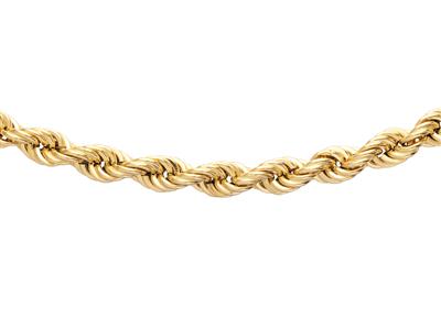 Collar Cuerda Hueca 7,50 Mm, 45 Cm, Oro Amarillo 18k - Imagen Estandar - 2