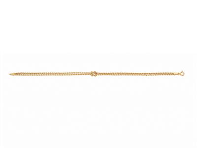 Pulsera De Cuerda 1,60 Mm, Nudo De Fila, 19 Cm, Oro Amarillo 18k