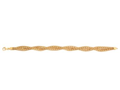 Pulsera De Cuerda Trenzada De 4,50 A 8,50 Mm, 19 Cm, Oro Amarillo De 18 Quilates