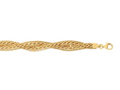 Pulsera De Cuerda Trenzada De 4,50 A 8,50 Mm, 19 Cm, Oro Amarillo De 18 Quilates - Imagen Estandar - 2