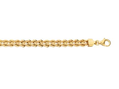 Pulsera De Cuerda 2 Vueltas 6 Mm, 19 Cm, Oro Amarillo 18k - Imagen Estandar - 2