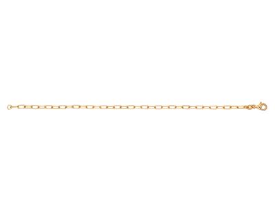 Pulsera De Malla Rectagle Maciza 2,70 Mm, 18 Cm, Oro Amarillo De 18 Quilates