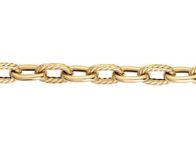 Pulsera Con Alternancia De Ovalos Huecos, 20,50 Cm, Oro Amarillo 18k - Imagen Estandar - 2