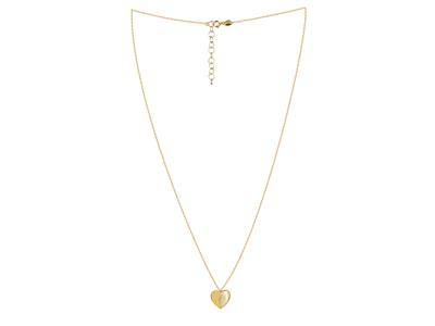 Collar Con Cadena Y Motivo De Corazón De Media Madreperla, 42+3 cm, Oro Amarillo De 18 Quilates - Imagen Estandar - 2