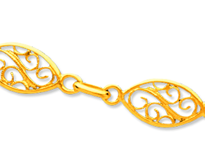 Collar De Malla De Filigrana 6,8 mm, 50 cm, Oro Amarillo De 18 K - Imagen Estandar - 2