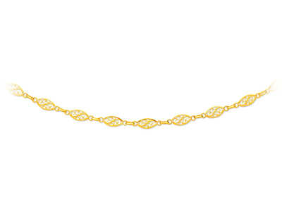 Collar De Malla De Filigrana 6 mm, 50 cm, Oro Amarillo De 18 K - Imagen Estandar - 1