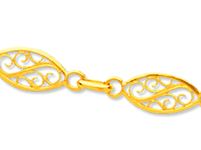 Collar De Malla De Filigrana 6 mm, 50 cm, Oro Amarillo De 18 K - Imagen Estandar - 2