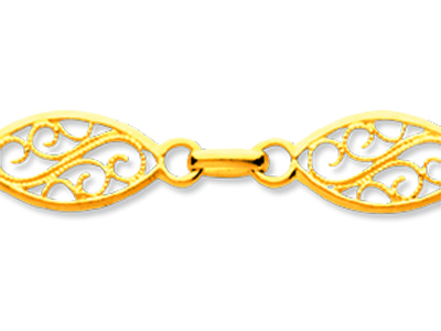 Pulsera De Malla De Filigrana 6 mm,19 cm, Oro Amarillo De 18 K - Imagen Estandar - 2