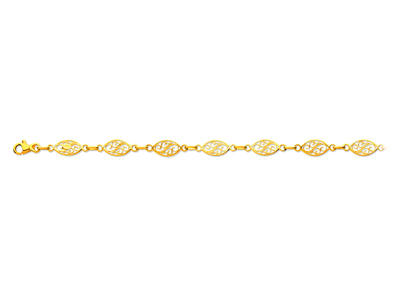 Pulsera De Malla De Filigrana 6,8 mm, 19 cm, Oro Amarillo De 18 K - Imagen Estandar - 1