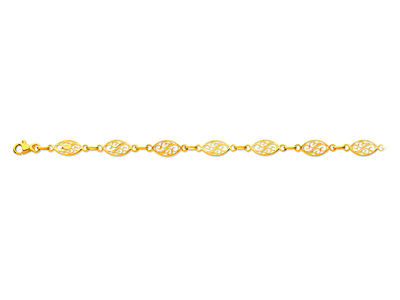 Pulsera De Malla De Filigrana De 6,8 Mm, 19 Cm, Oro Amarillo De 18 Quilates