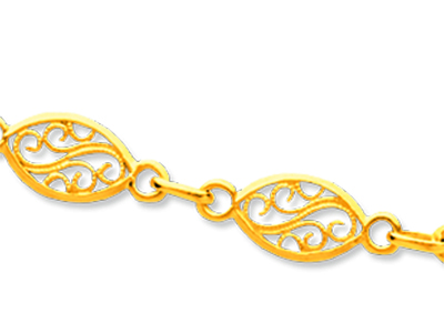 Collar De Malla De Filigrana 5,2 mm, 50 cm, Oro Amarillo De 18 K - Imagen Estandar - 2