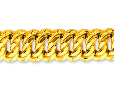 Pulsera De Malla Americana 12 mm, 19 cm, Oro Amarillo De 18k - Imagen Estandar - 2