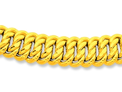 Collar De Malla Americana En Disminución De 11 mm, 45 cm, Oro Amarillode 18 K - Imagen Estandar - 2