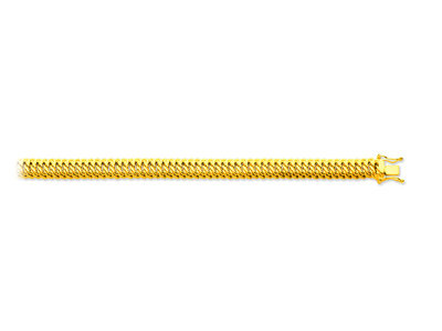 Pulsera Malla Americana 8 Mm, 18 Cm, Oro Amarillo 18k