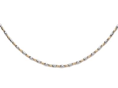 Collar Macizo De Fantasía 3,5 mm, 50 cm, Oro Bicolor De 18 Quilates - Imagen Estandar - 1