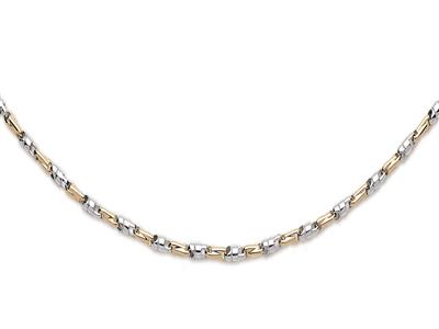 Collar Macizo De Fantasía 3,5 mm, 50 cm, Oro Bicolor De 18 Quilates - Imagen Estandar - 2