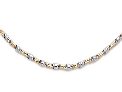Collar Macizo De Fantasía 3,5 mm, 50 cm, Oro Bicolor De 18 Quilates - Imagen Estandar - 3