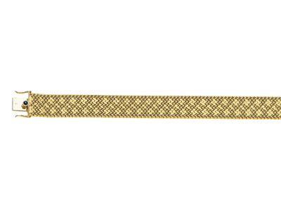 Pulsera De Malla Polonesa Satinada Y Pulida 15 Mm, 19 Cm, Oro Amarillo 18k - Imagen Estandar - 1