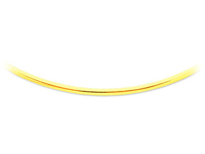 Collar Omega Curvo 4 Mm, 42 Cm, Oro Amarillo 18k