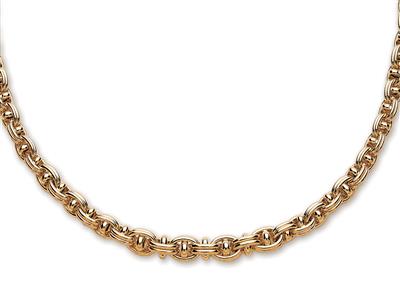 Collar Ancla En Gota 8 Mm, 42 Cm, Oro Amarillo 18k