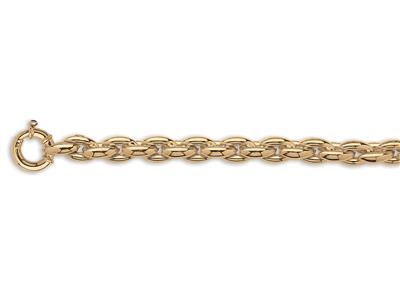 Pulsera Fantasa Redonda 12 Mm, 20 Cm, Oro Amarillo 18k