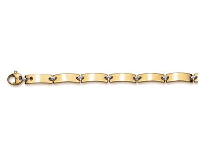 Pulsera Con Placas Abombadas De 6,70 mm, 21 cm, Oro Macizo De Dos Tonos. Ref.2291 - Imagen Estandar - 1