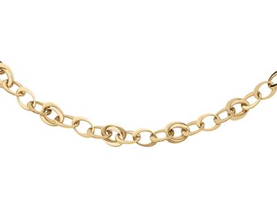 Collar De Malla Oval Doble, 45 Cm, Oro Amarillo De 18 Quilates - Imagen Estandar - 1