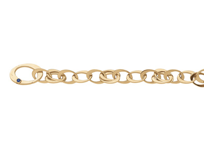 Pulsera Doble Malla Oval 13 Mm, 20 Cm, Oro Amarillo 18k. Ref. 2629