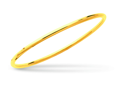 Brazalete Cerrado, Alambre Redondo De 3 mm, Forma Redonda De 65 mm, Oro Amarillo De 18 K - Imagen Estandar - 1