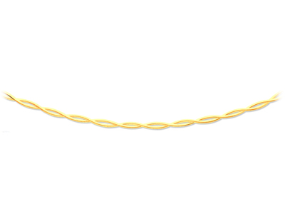 Collar Omega Avvolto 2 Filas Trenzado 4mm, 42 Cm, Oro Amarillo 18k