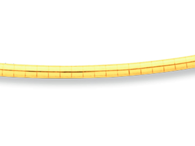 Collar Redondo Omega 2 mm, Extremosdesenroscables, 42 cm, Oro Amarill O De 18 K - Imagen Estandar - 2
