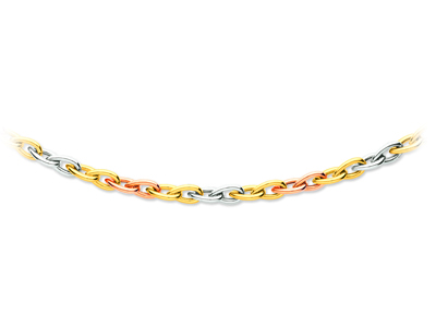 Collar Malla Bala 7,1 mm, 45 cm, 3 Tipos De Oro De 18k - Imagen Estandar - 1