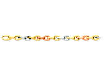 Pulsera Bala 7,1 mm, 19 cm, 3 Tiposde Oro De 18k - Imagen Estandar - 1