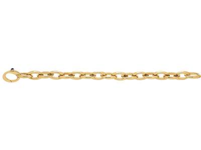 Pulsera 1623, Malla Oval Grande, 21,5 Cm, Oro Amarillo De 18 Quilates