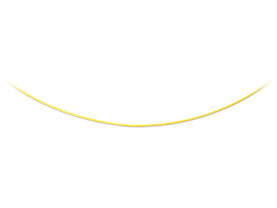 Collar Tipo Cable De 1mm, 42-45cm, Oro Amarillo De 18 K