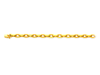 Pulsera De Eslabón De Eslabones Forzados Talla Diamante 6,30 mm, 20,50 cm, Oro Amarillo De 18 K - Imagen Estandar - 1
