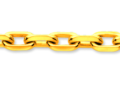 Pulsera De Eslabón De Eslabones Forzados Talla Diamante 6,30 mm, 20,50 cm, Oro Amarillo De 18 K - Imagen Estandar - 2