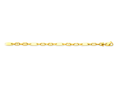 Pulsera De Hombre Con Alternancia De Placas, 2 Eslabones Navy 4 Mm, 20,5 Cm, Oro Amarillo 18k - Imagen Estandar - 1