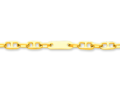 Pulsera De Hombre Con Alternancia De Placas, 2 Eslabones Navy 4 Mm, 20,5 Cm, Oro Amarillo 18k - Imagen Estandar - 2